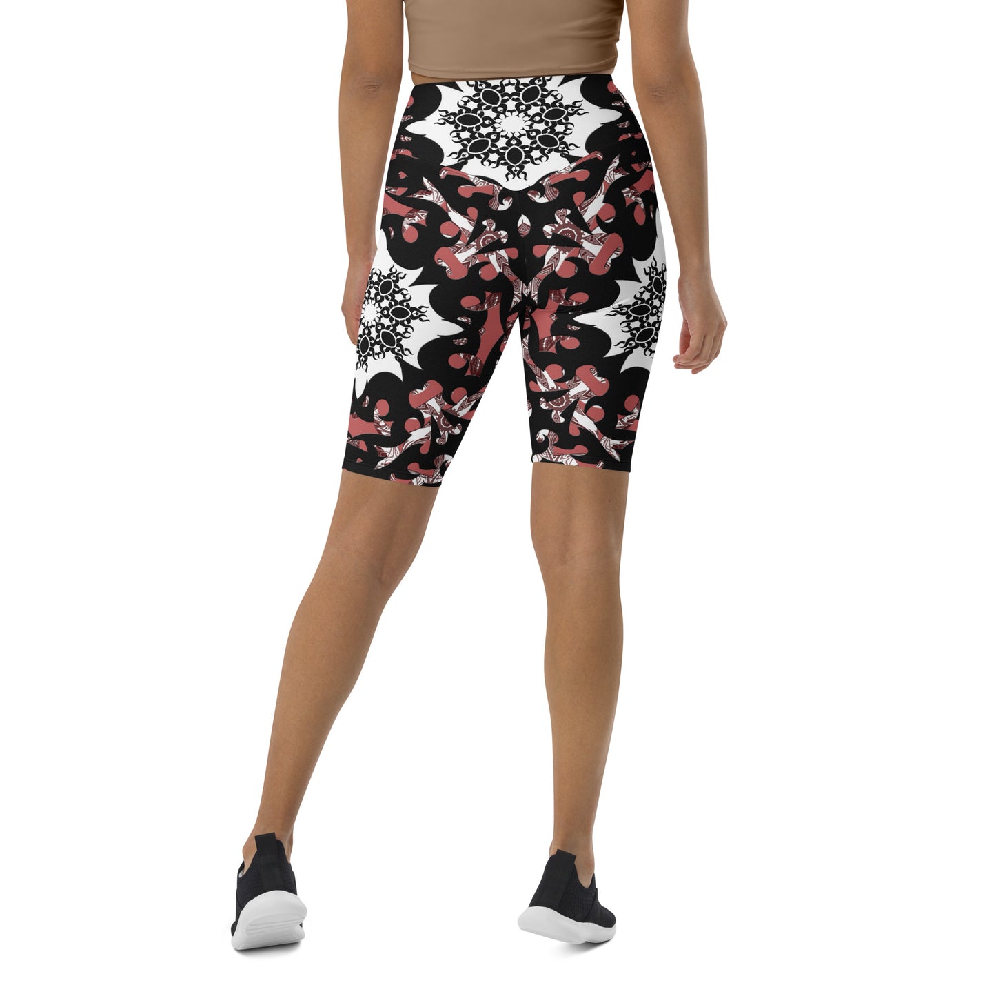 Pink Lotus Biker Shorts