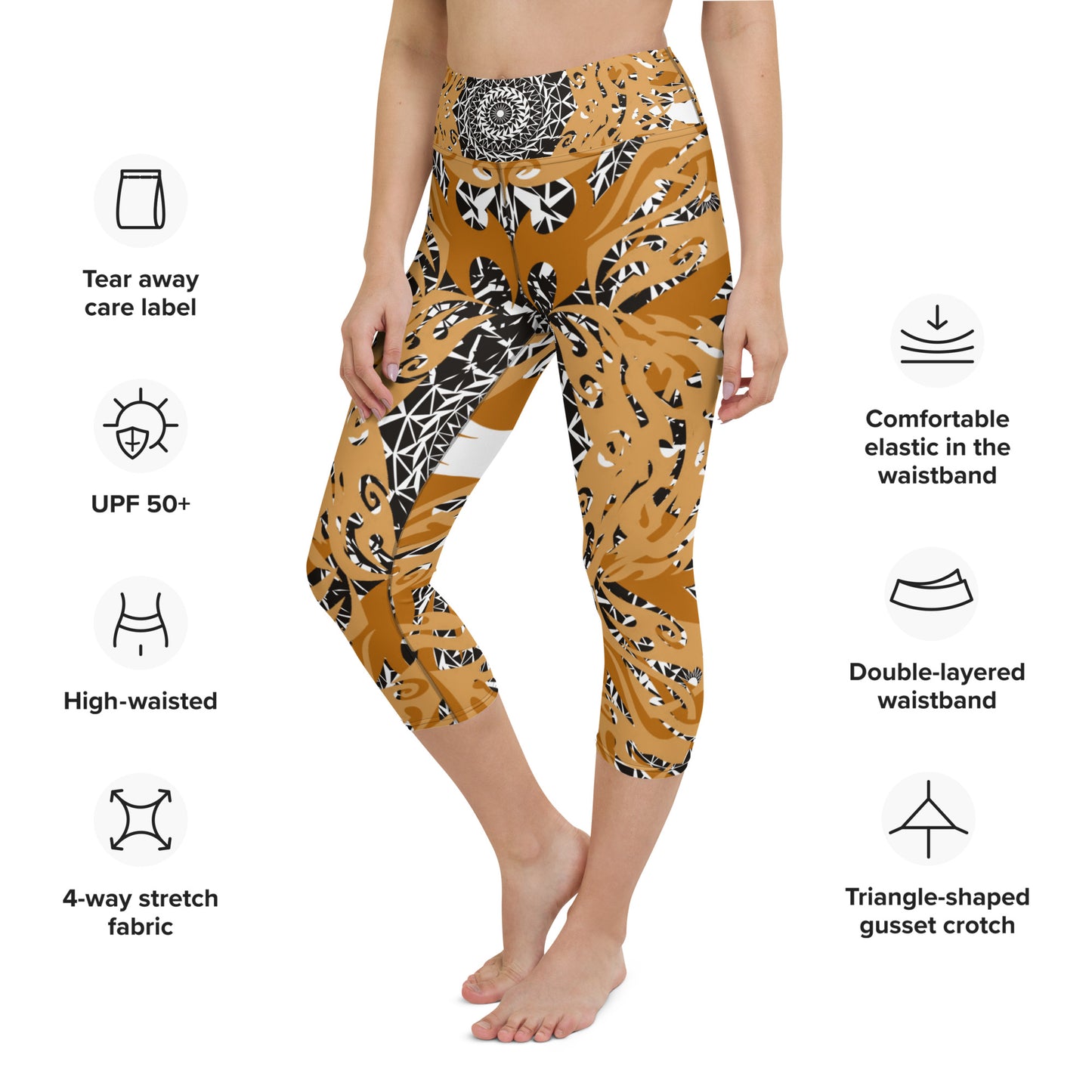 Tiger Yoga Capri Leggings