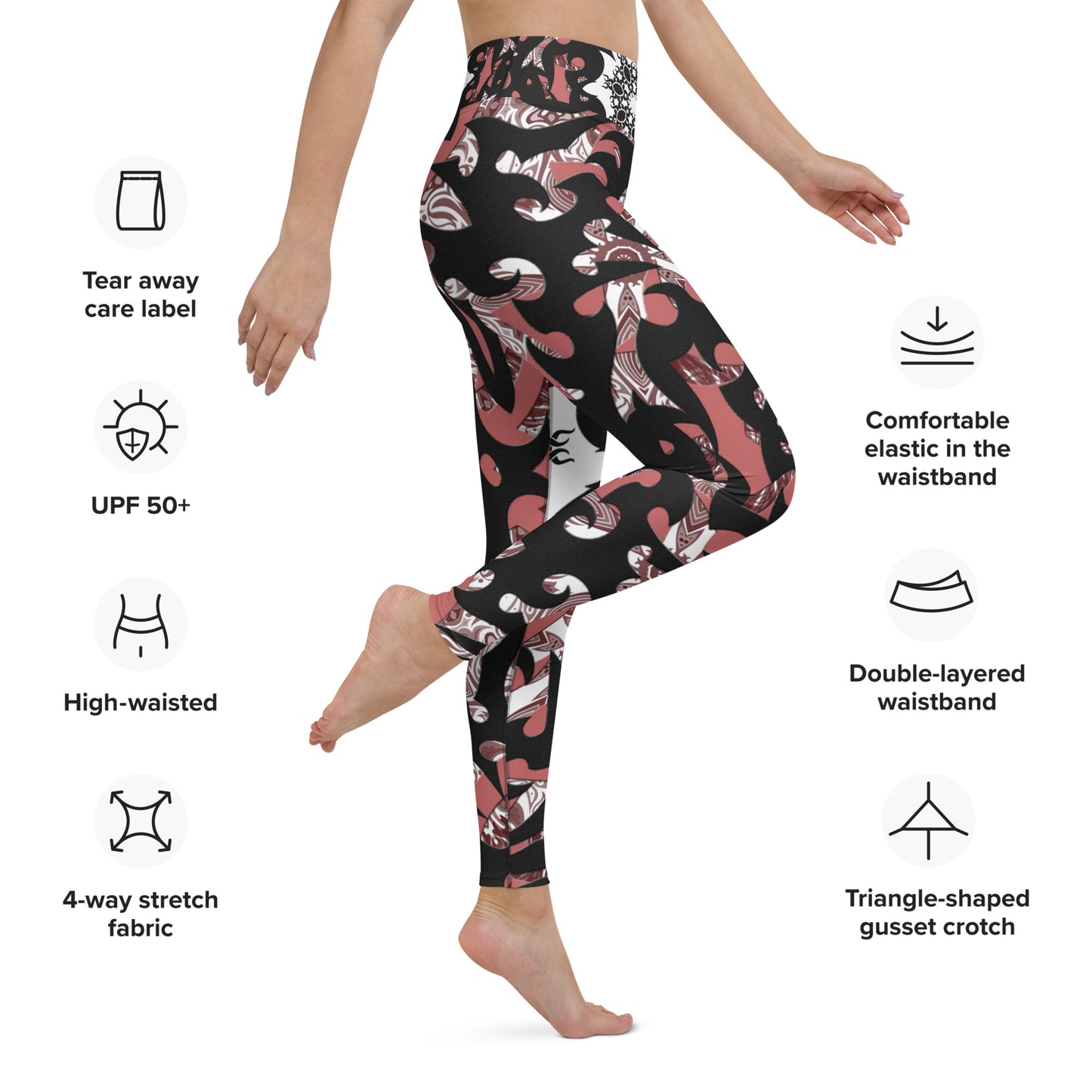 Pink Lotus Yoga Leggings