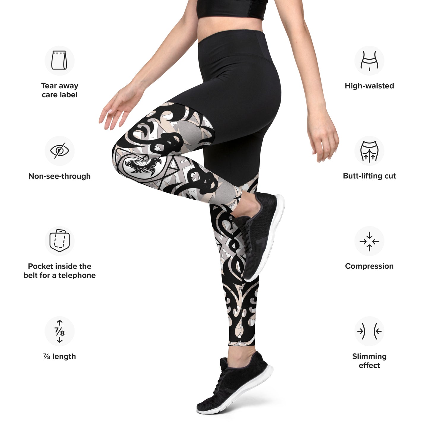 Tribal Perfume Sports Leggings